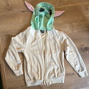 StarWars baby Yoda Kids Cream Jacket with Green Hood and ears